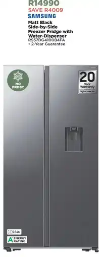 House & Home Samsung Matt Black Side-by-Side Freezer Fridge with Water-Dispenser offer