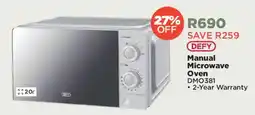 House & Home Defy Manual Microwave Oven DMO381 offer
