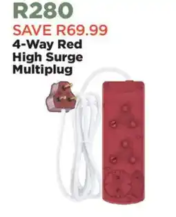 House & Home 4-Way Red High Surge Multiplug offer