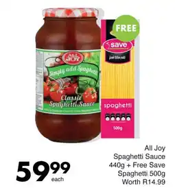 Save All Joy Spaghetti Sauce + Free Save Spaghetti offer