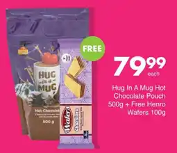 Save Hug In A Mug Hot Chocolate Pouch + Free Henro Wafers offer