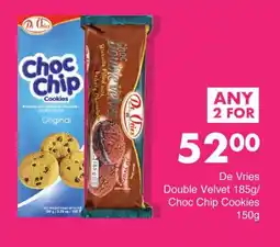 Save De Vries Double Velvet/ Choc Chip Cookies offer