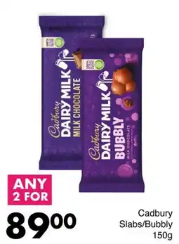 Save Cadbury Slabs/Bubbly offer