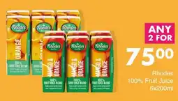 Save Rhodes 100% Fruit Juice offer