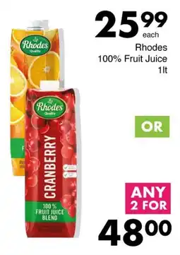 Save Rhodes 100% Fruit Juice offer
