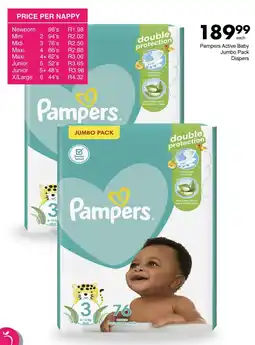 Save Pampers Active Baby Jumbo Pack Diapers offer