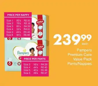 Save Pampers Premium Care Value Pack Pants/Nappies offer