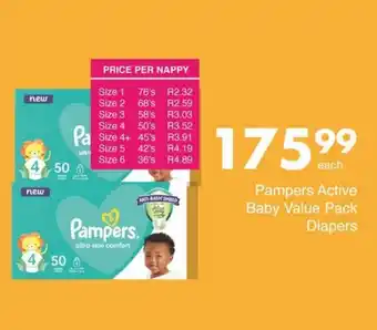Save Pampers Active Baby Value Pack Diapers offer