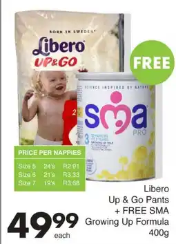 Save Libero Up & Go Pants + FREE SMA Growing Up Formula offer