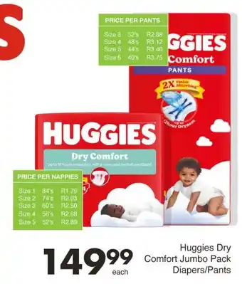Save Huggies Dry Comfort Jumbo Pack Diapers/Pants offer