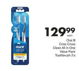 Save Oral B Criss Cross Clean All in One Value Pack Toothbrush offer