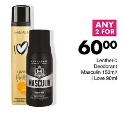 Save Lentheric Deodorant Masculin/ I Love offer