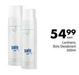Save Lentheric Solo Deodorant offer