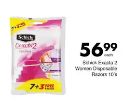 Save Schick Exacta 2 Women Disposable Razors offer