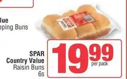 Spar SPAR Country Value Raisin Buns offer