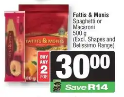 Spar Fattis & Monis Spaghetti or Macaroni offer