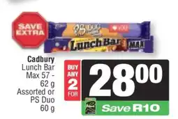 Spar Cadbury Lunch Bar Max offer