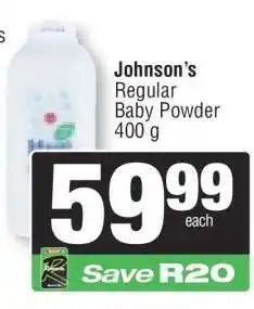 Spar Johnson’s Regular Baby Powder 400 g offer
