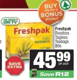 Spar Freshpak Rooibos Tagless Teabags 80s offer