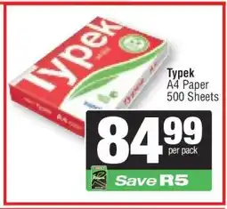 Spar Typek A4 Paper 500 Sheets offer