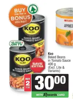 Spar Koo Baked Beans in Tomato Sauce offer