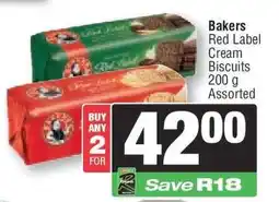 Spar BAKERS RED LABEL CREAM BISCUITS offer