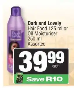 Spar Dark and Lovely Hair Food or Oil Moisturiser offer
