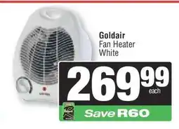 Spar GOLDAIR Fan Heater White offer