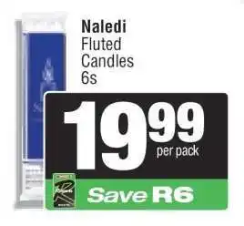 Spar Naledi Fluted Candles 6s offer
