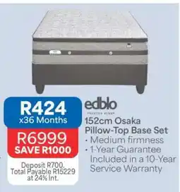 OK Furniture 152cm Osaka Pillow-Top Base Set offer