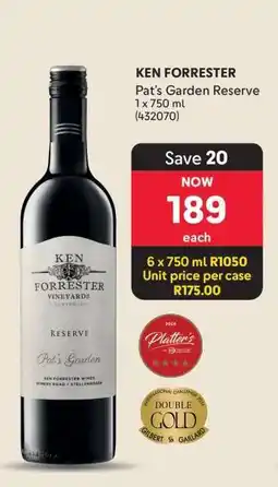 Makro KEN FORRESTER Pat’s Garden Reserve offer