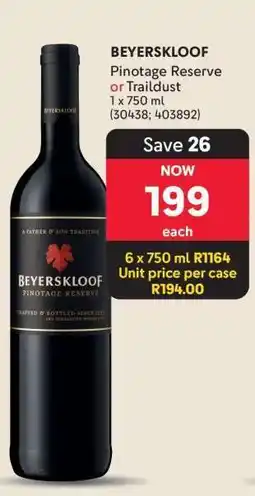 Makro BEYERSKLOOF Pinotage Reserve or Traildust offer