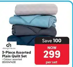 Makro 3-Piece Assorted Plain Quilt Set offer