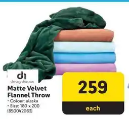 Makro Matte Velvet Flannel Throw offer