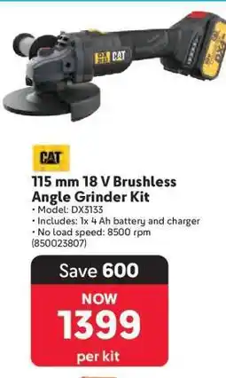Makro 115 mm 18 V Brushless Angle Grinder Kit offer