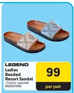 Makro LEGEND Ladies Beaded Resort Sandal offer