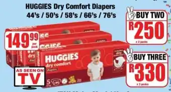 Boxer HUGGIES Dry Comfort Diapers offer
