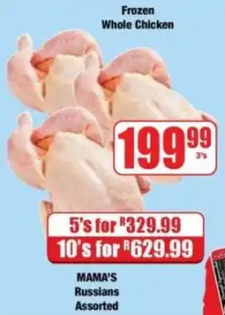 Boxer Frozen Whole Chicken MAMA'S Russians Assorted offer