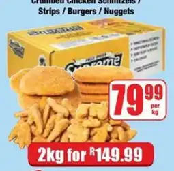 Boxer Crumbed Chicken Schitzels / Strips / Burgers / Nuggets Supreme offer