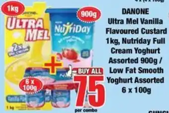 Boxer DANONE Ultra Mel Vanilla Flavoured Custard Assorted offer
