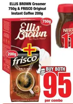 Boxer ELLIS BROWN Creamer & FRISCO Original Instant Coffee offer