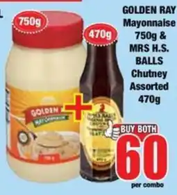 Boxer GOLDEN RAY Mayonnaise & MRS H.S. BALLS Chutney Assorted offer