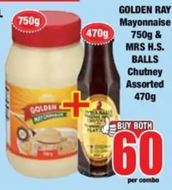 Boxer GOLDEN RAY Mayonnaise & MRS H.S. BALLS Chutney Assorted offer