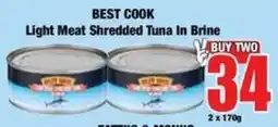 Boxer BEST COOK Light Meat Shredded Tuna In Brine offer