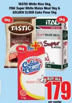 Boxer TASTIC White Rice, ITAU Super White Maize Meal & GOLDEN CLOUD Cake Flour offer