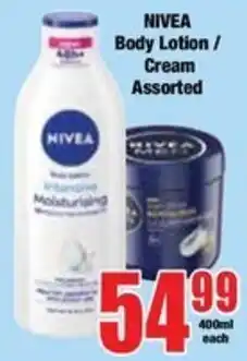 Boxer NIVEA Body Lotion / Cream Assorted offer