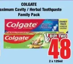Boxer Colgate Maximum Cavity / Herbal Toothpaste Family Pack offer