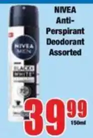 Boxer NIVEA Men Anti-Perspirant Deodorant Assorted offer