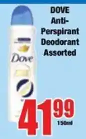Boxer Dove Anti-Perspirant Deodorant Assorted offer