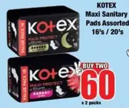 Boxer Kotex Maxi Sanitary Pads Assorted offer